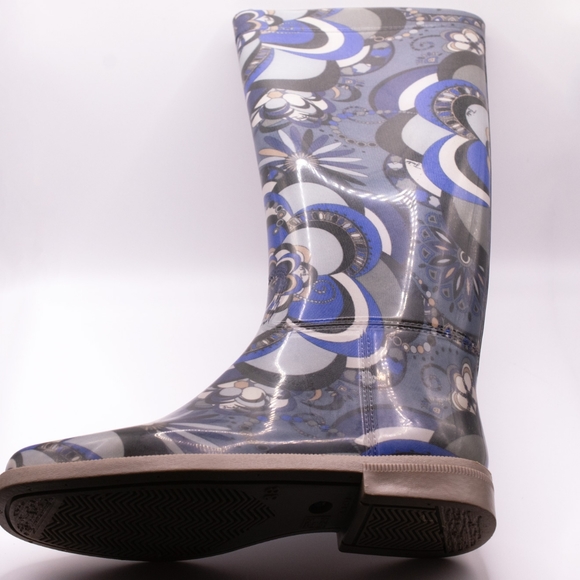 Emilio Pucci - Printed Rubber Rain Boots - Size 38 / US 7.5 - Picture 3 of 4
